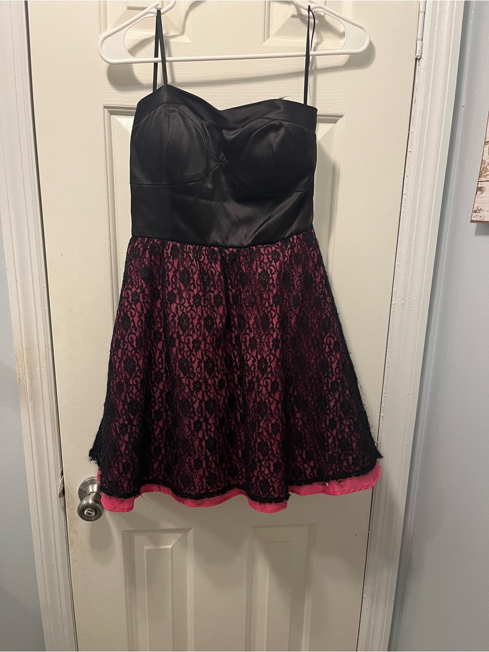 Alyn Paige Black Satin Cocktail Dress